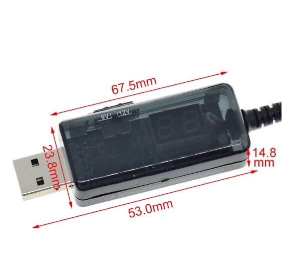Повышающий USB-преобразователь напряжения 5V-9/12V TZT