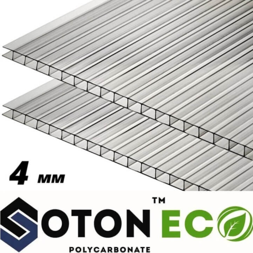 Сотовый поликарбонат Soton Eco 4 мм 2,1х6 м