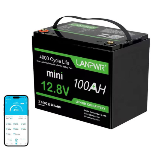 Акумулятор LanPWR LiFePO4 12V 100AH 1280Wh BMS Bluetooth