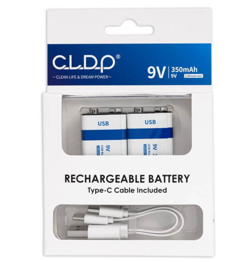 Акумуляторна батарейка крона 6F22 CLDP Li-Po 9V 3150mWh Type-C USB 2 шт